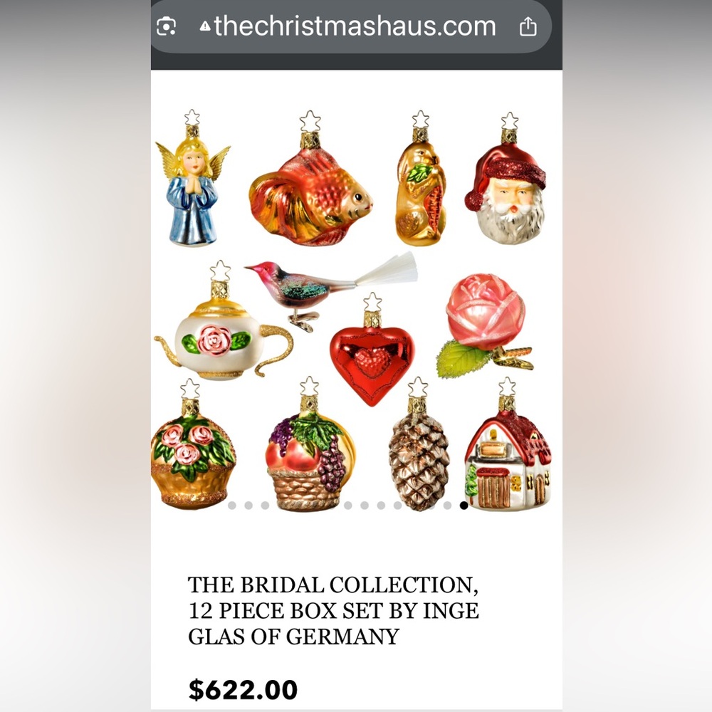 Inge-Glass Bridal Collection Mini Set Made by Inge Glas of Germany NEW!